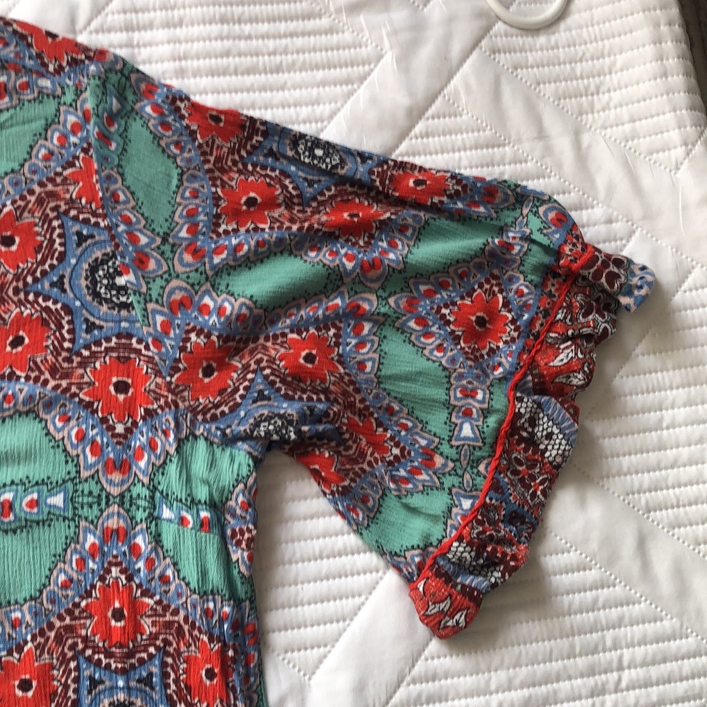 Democracy| Dress| Women’s| Size 1X|. Multicolor, green, orange, blue Bohemian - Picture 5 of 16